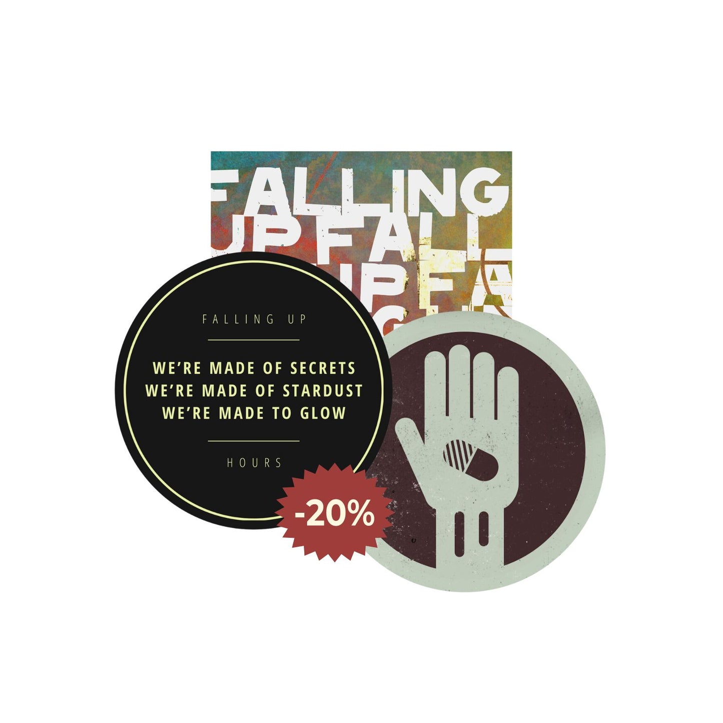 Pack of 3 Falling Up Stickers - "Glow" | "Shimmerings" | "Static Sunset"